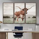 Texas Longhorn Wall Art – Framed Spotted Cattle Canvas by MyGreatCanvas | Canvas Wall Art Prints | Photo Prints & Wall Decor