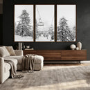 Snowy Ski Lift Wall Art – Framed Winter Forest Canvas by MyGreatCanvas | Canvas Wall Art Prints | Photo Prints & Wall Decor