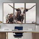 Texas Longhorn Wall Art Canvas Print – Framed Spotted Bull by MyGreatCanvas | Canvas Wall Art Prints | Photo Prints & Wall Decor