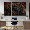 Dark Wood Ring Wall Art Canvas Print – Framed Abstract Tree