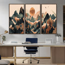 Wood Mountain Landscape Wall Art Canvas Print – Framed