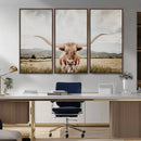 Texas Longhorn Wall Art Canvas Print – Framed Western Cow