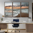Ocean Sunset Wall Art Canvas Print – Framed Beach Waves