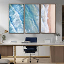 Aerial Ocean View Wall Art Canvas Print – Framed Soft Blue