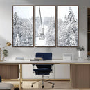 Snowy Ski Lift Wall Art – Framed Winter Mountain Canvas by MyGreatCanvas | Canvas Wall Art Prints | Photo Prints & Wall Decor
