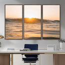 Calm Water Wall Art – Framed Sunset Waves Canvas Artwork, by MyGreatCanvas | Canvas Wall Art Prints | Photo Prints & Wall Decor
