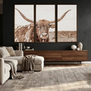 Longhorn Cow Wall Art Canvas Print – Framed Texas Ranch