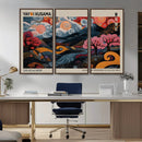 Modern Japanese Wall Art Canvas Print – Framed Contemporary