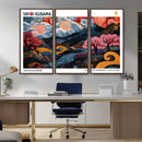 Modern Japanese Wall Art Canvas Print – Framed Abstract