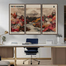 Modern Japanese Wall Art Canvas Print – Framed Abstract
