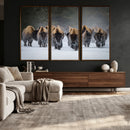 Bison Herd Wall Art Canvas Print, Framed Rustic Wildlife by MyGreatCanvas | Canvas Wall Art Prints | Photo Prints & Wall Decor