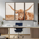 Longhorn Bull Wall Art Canvas Print – Framed Western Cow