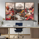 Mountain Wall Art Canvas Print – Framed Autumn Forest