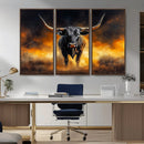 Longhorn Canvas Wall Art Canvas Print – Framed Bold Bull