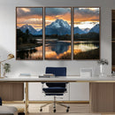 Mountain Sunset Wall Art Canvas Print – Framed Alpine