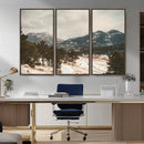 Mountain Landscape Wall Art Canvas Print – Framed Snowy