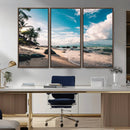 Tropical Beach Wall Art Canvas Print – Framed Ocean Waves