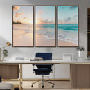 Beach Sunset Wall Art Canvas Print – Framed Ocean Waves