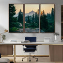 Mountain Wall Art Canvas Print – Framed Forest Serenity