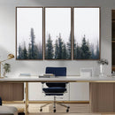 Foggy Forest Wall Art Canvas Print – Framed Misty Pines