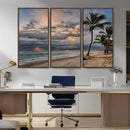 Tropical Storm Wall Art Canvas Print – Framed Moody Beach