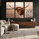 Texas Longhorn Cow Canvas Wall Art, Majestic Bull and Rustic by MyGreatCanvas | Canvas Wall Art Prints | Photo Prints & Wall Decor