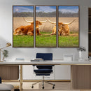 Texas Longhorn Pair Wall Art Canvas Print – Peaceful Rustic by MyGreatCanvas | Canvas Wall Art Prints | Photo Prints & Wall Decor