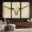 Longhorn Skull Wall Art Canvas Print – Rustic Western by MyGreatCanvas | Canvas Wall Art Prints | Photo Prints & Wall Decor