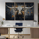 Rustic Longhorn Bull Wall Art Canvas Print – Vintage Western by MyGreatCanvas | Canvas Wall Art Prints | Photo Prints & Wall Decor