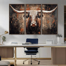 Rustic Longhorn Bull Wall Art Canvas Print – Vintage Western by MyGreatCanvas | Canvas Wall Art Prints | Photo Prints & Wall Decor