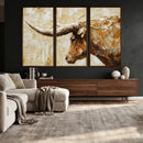 Rustic Longhorn Bull Wall Art Canvas Print – Vintage Western by MyGreatCanvas | Canvas Wall Art Prints | Photo Prints & Wall Decor