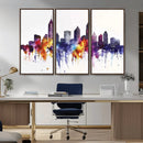 Atlanta Skyline Wall Art Canvas Print – Framed Colorful