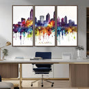Atlanta Skyline Wall Art Canvas Print – Framed Colorful