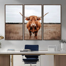 Longhorn Bull Wall Art Canvas Print – Framed Rustic by MyGreatCanvas | Canvas Wall Art Prints | Photo Prints & Wall Decor