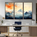 Warm Clouds Abstract Mountain Wall Art Canvas Print