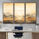 Sepia Color Abstract Mountain Wall Art Canvas Print