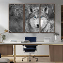 Wild Wolf Blue Eye Wall Art Canvas Print