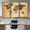 Push Pin World Map Canvas Print – Travel Tracker Wall Art