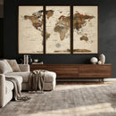 Vintage World Map Wall Art Canvas Print for Living Room, by MyGreatCanvas | Canvas Wall Art Prints | Photo Prints & Wall Decor