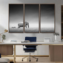 Elephand and Zebra Wall Art Canvas Print, Modern Artwork