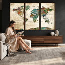 World Map Canvas Print – Framed Detailed Map of the World