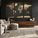 Vintage World Map Canvas Wall Art – Framed Travel Map for by MyGreatCanvas | Canvas Wall Art Prints | Photo Prints & Wall Decor