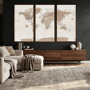 Framed Large World Map Canvas Print for Office Decor by MyGreatCanvas | Canvas Wall Art Prints | Photo Prints & Wall Decor