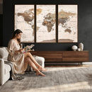 World Map Canvas Print – Framed Travel Map Wall Art for