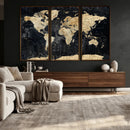 Framed Large World Map Wall Art Canvas Print for Living Room by MyGreatCanvas | Canvas Wall Art Prints | Photo Prints & Wall Decor