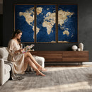 World Map Canvas Print – Framed Travel Map Wall Art for