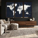 Black World Map Wall Art Canvas Print for Home Office and by MyGreatCanvas | Canvas Wall Art Prints | Photo Prints & Wall Decor