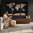Grunge Wall Art World Map Canvas Print