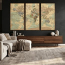 Vintage World Map Wall Art | Ready to Hang and Framed by MyGreatCanvas | Canvas Wall Art Prints | Photo Prints & Wall Decor
