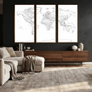 World Map Canvas Print – Framed Modern Detailed Map of the by MyGreatCanvas | Canvas Wall Art Prints | Photo Prints & Wall Decor